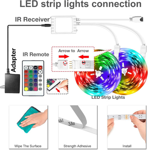 200 ft(2 100 DAYBETTER Led Strip Lights Rolls of ft) Smart Strips with App Control Remote, Led Lights for Bedroom