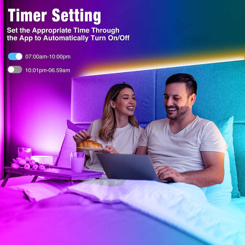 100ft REEMEER Led Lights Smart APP Control Music Sync Strip Lights RGB Color Changing Strips with Remote, for Bedroom