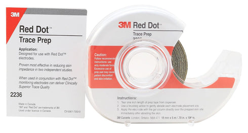 3M 3/4" 196" Red Dot Trace Skin Prep, Roll with Dispenser, x