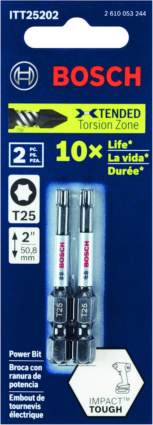 BOSCH ITT25205 5-Pack 2 In. Torx #25 Impact Tough Screwdriving Power Bits by BOSCH