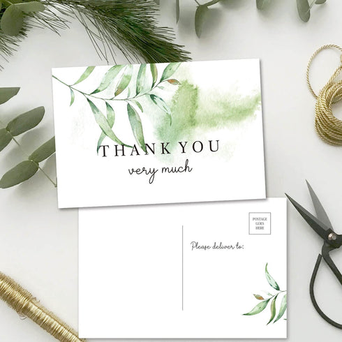 TENTADO (Set 50) 4" 6" Thank You Postcards, Blank with Mailing Side, thank you cards for Wedding, Baby or Bridal