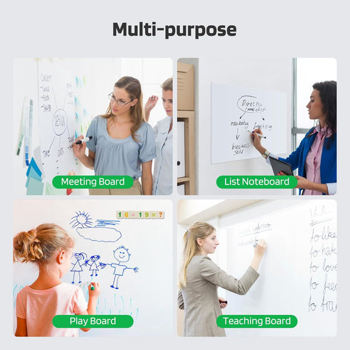 White Board Sticker Adhesive, Magnetic Dry Erase Board Sheet for Refrigerator, Flexible Planner with Markers