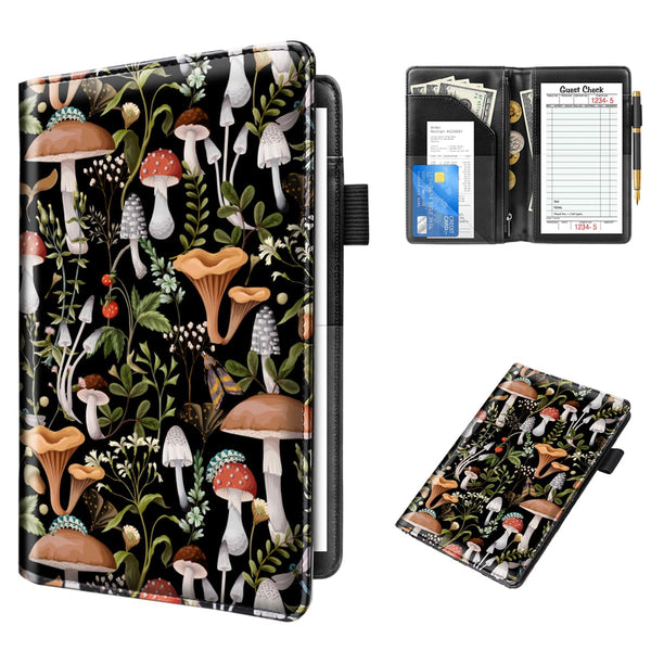 WAVEYU Server Book for Waitress Book with Zipper Pocket, Cute Server Books for