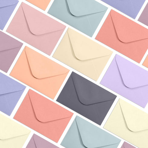 MATICAN 100-Count Mini Envelopes, Paper Business Card Envelopes in 10 Pastel Colors, 4 x 2.7 Inches