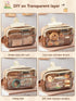 Large Capacity Pencil Pouch, Multi-Layer Transparent Waterproof Zippered Case with Bonus Doll & Stickers, YS2401