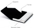 homEdge Business Card Holder, Slim Professional 2 Packs PU Leather + Stainless Steel Case - Black and Blue