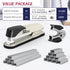 Metal Stapler Heavy Duty 50 Sheet Capacity with 1750 Staples and Staple Remover, White Stapler Full Strip Staplers for Desk, No Jam, Non-slip Office Stapler with Staples for Office & Classroom, White by Swihauk