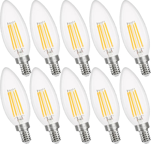 comzler 10 Pack B11 Dimmable Candelabra LED Bulbs, E12 Small Base 40W
