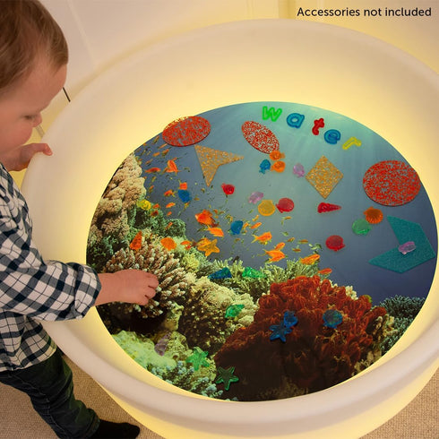 TickiT Under the Sea Discovery Play Mat - Semi-Translucent, Underwater Landscape - For All Ages - Light Table Accessory