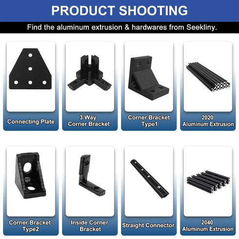 8pcs 3030 45/135 Degree Angle Corner Bracket, 3030 Extrusion Hardware T-Slot V-Slot Accessories with Screws and Nuts