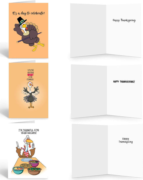 Stonehouse Collection Thanksgiving Cards, Funny Assortment - Set of 14 Boxed Cards & Envelopes, 4.5x6.25
