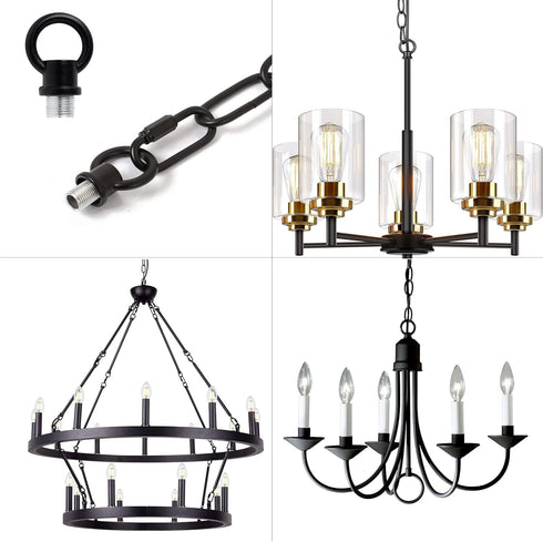 M10/M12 Pack 2 2 Hook Rings for Light Fixture Available of with Link Buckles
