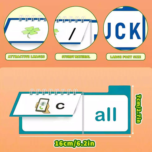 MOYEE 30 Read and Rhyme Flip Books Claritydream Flip Books ABC Vocabulary Flash Cards Interactive Reading Flash Cards