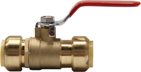 (Pack of 2) EFIELD 1/2 Inch Push-Fit Full Port Ball Valve for Hot and Cold Water with Disconnect Clip