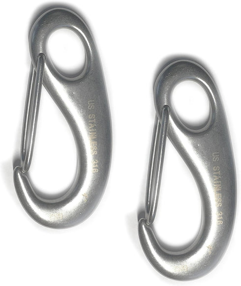 US Stainless 2 Pieces Stainless Steel 316 Spring Snap Lobster Claw 4"