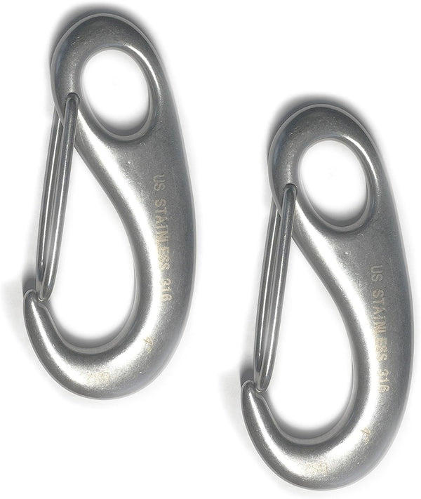 US Stainless 2 Pieces Stainless Steel 316 Spring Snap Lobster Claw 4"