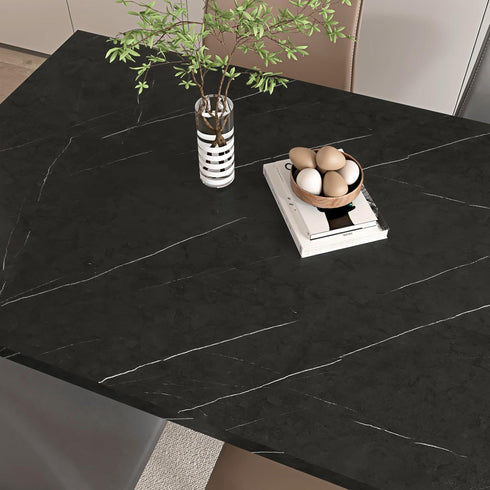 Matte Marble Black Contact Paper, 15.8''x78.8'', Peel and Stick Waterproof Wallpaper for Bathroom and Kitchen