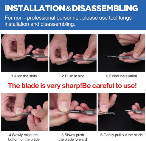 21PCS 20 Scalpel Blades with #10 Scalpels, Surgical Sterile Carving Blades Including 1 Handle for Laboratory Use