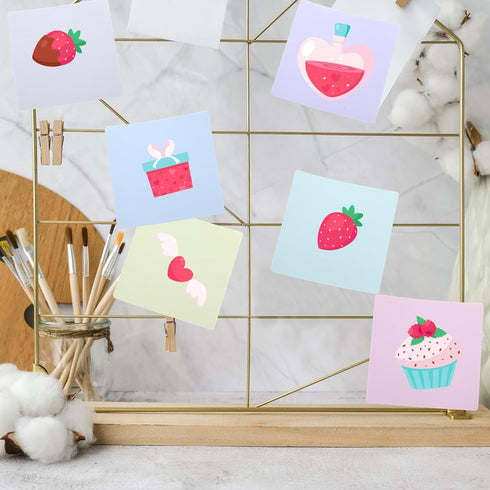 Tenceur 24 Pcs Reusable Sticky Notes, 3 x 3'' Dry Erase Labels, 2 Black Dry Erase Markers, Bright Color