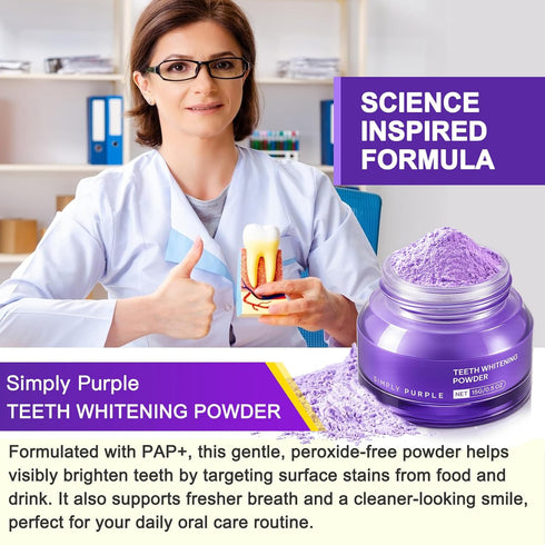 BHMSHY 15g Enamel-Safe Teeth Whitening Powder Gentle on Teeth No Sensitivity Formula Removes Stains Breath Freshening