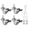 PATIKIL 1 Inch Mini Stem Casters Wheel with Brake, 4 Pack Low