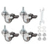 PATIKIL 1 Inch Mini Stem Casters Wheel with Brake, 4 Pack Low