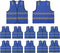 Blue Safety Vests 10 Pack - Reflective High Visibility Construction ANSI Class