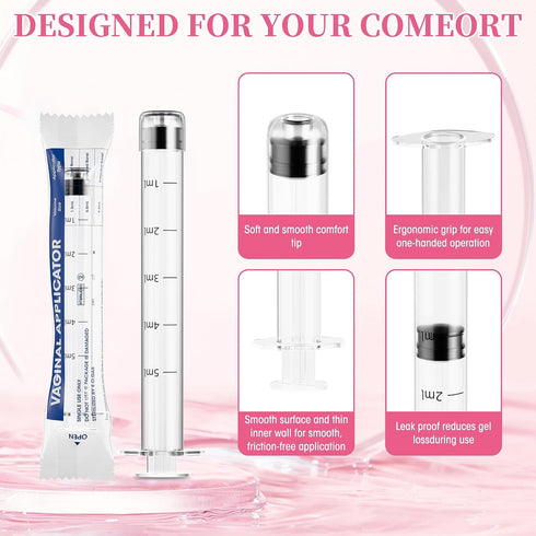 5ml 60 Pack Disposable Vaginal Applicator Injector Vaginal Cream Applicators with Dosage Measurements, Fit Most
