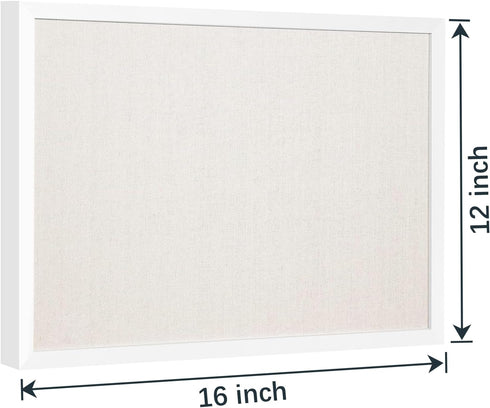 OWLKELA 12"x16" inch Bulletin Board with Linen, White Wood Style Frame, with 10 Pushpins, Linen Cork Board, Ideal for School, Home & Office by OWLKELA
