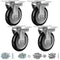 Finnhomy 5 Inch Heavy Duty Caster Wheels Set of 4 Plate Swivel Casters with Brake PU Wheels for Furniture/Workbench