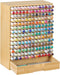 AUTOARK Natural Bamboo Marker Organizer with Drawer,182 Slots,Large Art Supply Storage for