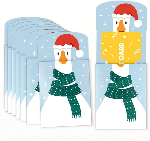 Big Dot of Happiness Christmas Silly Goose Gift Card Holders with Envelopes,