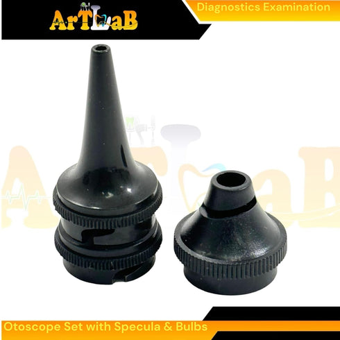 artlab 17pc Set Bulbs, Examination Otoscope with LED Disposable Specula, & Storage Case - Standard-Size Otoscope