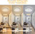 2700K-6500K 36W 3600LM 13.78 Inch Dimmable OOWOLF Flush Mount LED Ceiling Light Fixture, Super Bright Warm/White Light