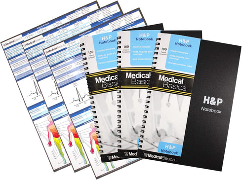 H&P Notebook (3 Pack) - Medical History and Physical Notebook with 100 Medical Templates and Perforations