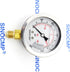 SINOCMP 40Mpa/0-400bar/0-6000PSI Multi Purpose Double Scale Stainless Steel Glycerin Filled Hydraulic Pressure Gauge