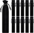 WFPLUS 50 Pieces Black Velvet Pen Pouch with Drawstring - Case Holder for Pen & Pencil Bag