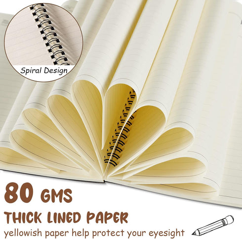 Eersida 20 Pack A5 Spiral Notebook Bulk, 5.5 x 8.3 Inches, College Ruled Hardcover Notebooks, 50 Sheets 100 Pages