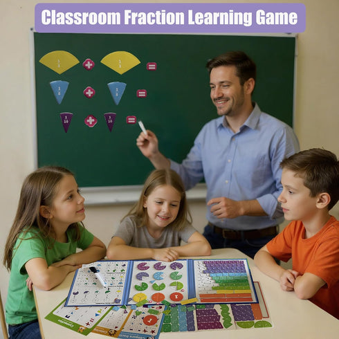 Yikorqu 164CPS Magnetic Fraction Demonstration Book Magnetic Fraction Learning Tiles Montessori Manipulatives