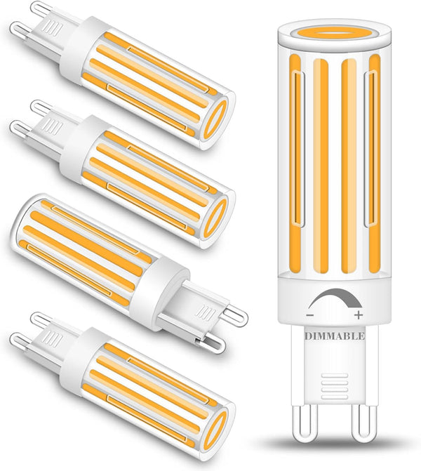 G9 LED Bulb Dimmable, 75W 80W Halogen Equivalent, Warm White 2700K, 8W 800LM, Pack of 5