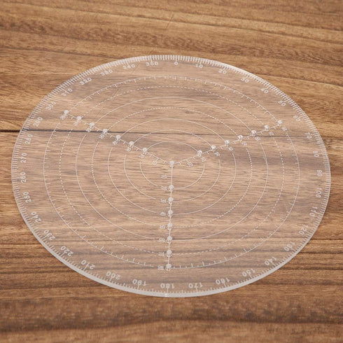 7.87" Round Center Finder Compass - Transparent Acrylic Tool for Locating Center in Woodworking Projects