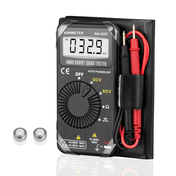 AIOMEST Digital Multimeter, Pocket Voltmeter Ohmmeter for Measuring AC&DC Voltage Resistance Continuity Buzzer Test