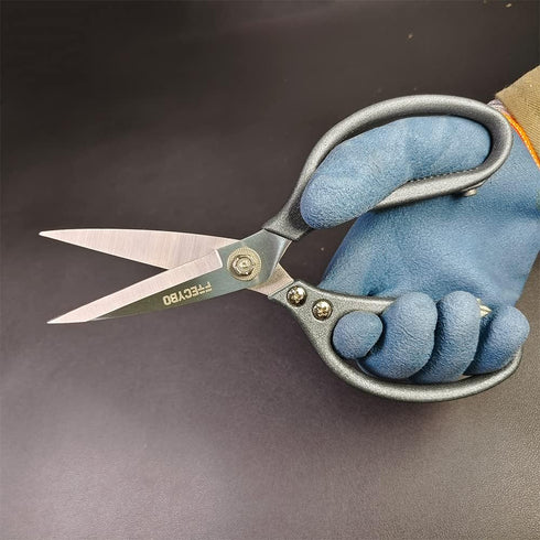 Heavy Duty Scissors 8.5'', All Purpose, Leather Scissors, Reinforced Stainless Steel Blades with Metal Handles for Home, Office, Easy Cutting Cardboard, Fabric, Carpet, Leather, etc by FTECYBO