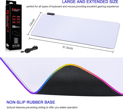 RGB Mousepad - Large LED Mouse Pad, Big Mouse Mat