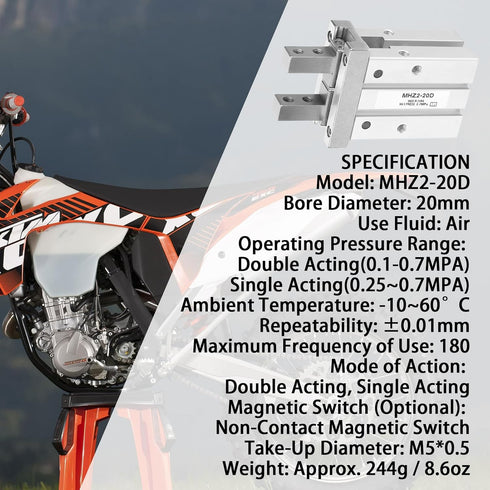 MHZ2-20D Air Gripper Pneumatic Cylinder, 20mm Bore Parallel Style