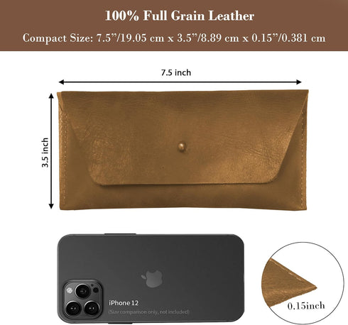 succor Genuine Leather Cash Envelopes for Men, Reusable Budget Wallet, Retro Clutch for Minimalist