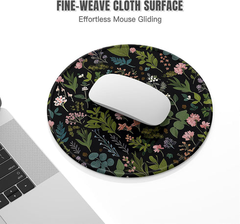 Auhoahsil 8.7 8.7 3mm, Round Mouse Pad, Cute Small Computer Mouse Mat, Personalized Pattern, Stitched Edge, Non-Slip