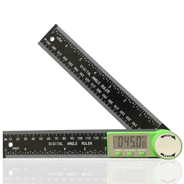 Digital Angle Finder Protractor, 2-in-1 Miter Saw Protractor, 7 Inch/200mm ABS Ruler for Woodworking, Metalworking,