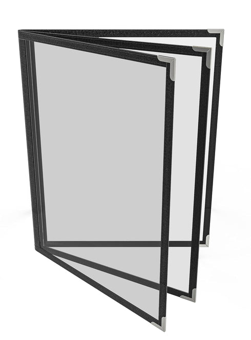 8 Pcs Black Menu Covers, 8.5x11 Letter Size, 3Page 6View menu Holder,