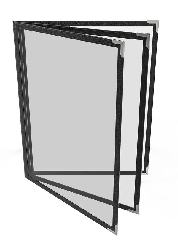8 Pcs Black Menu Covers, 8.5x11 Letter Size, 3Page 6View menu Holder,